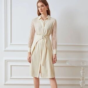 Premium Viscose Lace Shirt Dress - NWT